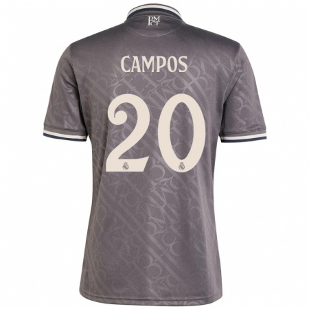 Kandiny Enfant Maillot Andrés Campos #20 Anthracite Troisieme 2024/25 T-Shirt