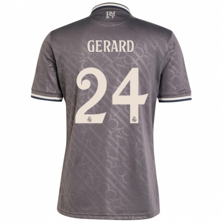 Kandiny Enfant Maillot Meline Gerard #24 Anthracite Troisieme 2024/25 T-Shirt