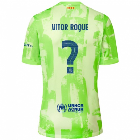 Kandiny Enfant Maillot Vitor Roque #8 Citron Vert Troisieme 2024/25 T-Shirt