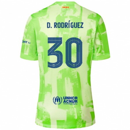 Kandiny Enfant Maillot Dani Rodríguez #30 Citron Vert Troisieme 2024/25 T-Shirt