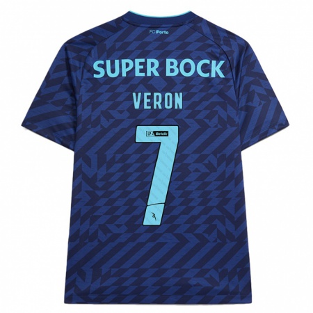 Kandiny Enfant Maillot Gabriel Veron #7 Bleu Marine Troisieme 2024/25 T-Shirt