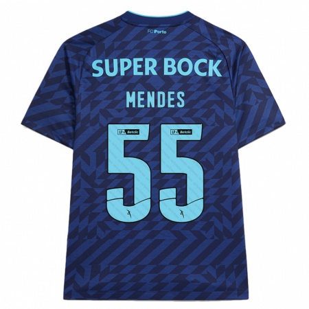 Kandiny Enfant Maillot João Mendes #55 Bleu Marine Troisieme 2024/25 T-Shirt