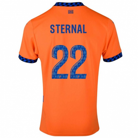 Kandiny Enfant Maillot Enzo Sternal #22 Orange Bleu Foncé Troisieme 2024/25 T-Shirt