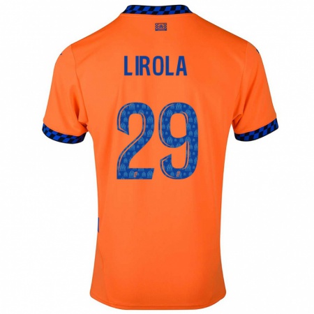 Kandiny Enfant Maillot Pol Lirola #29 Orange Bleu Foncé Troisieme 2024/25 T-Shirt