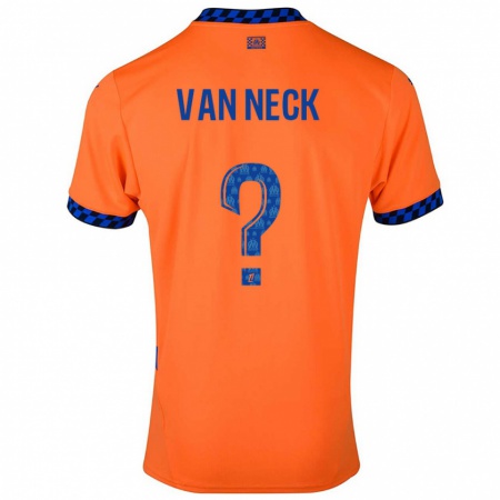 Kandiny Enfant Maillot Jelle Van Neck #0 Orange Bleu Foncé Troisieme 2024/25 T-Shirt