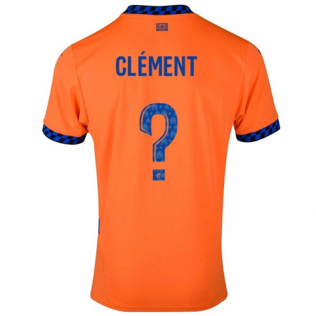 Kandiny Enfant Maillot Mathis Clément #0 Orange Bleu Foncé Troisieme 2024/25 T-Shirt