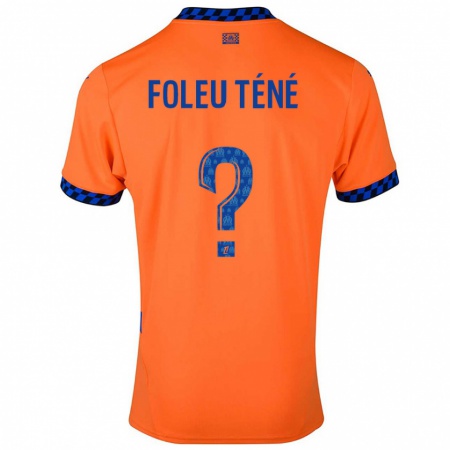 Kandiny Enfant Maillot Krys Foleu Téné #0 Orange Bleu Foncé Troisieme 2024/25 T-Shirt