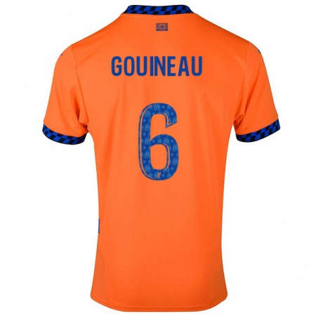 Kandiny Enfant Maillot Coline Gouineau #6 Orange Bleu Foncé Troisieme 2024/25 T-Shirt