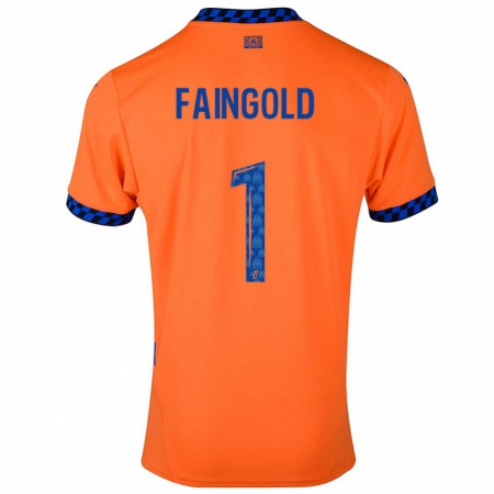 Kandiny Enfant Maillot Abbie Faingold #1 Orange Bleu Foncé Troisieme 2024/25 T-Shirt