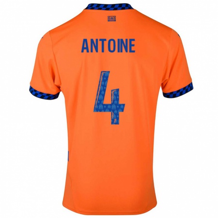 Kandiny Enfant Maillot Maud Antoine #4 Orange Bleu Foncé Troisieme 2024/25 T-Shirt