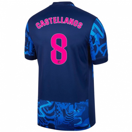 Kandiny Enfant Maillot Jorge Castellanos #8 Bleu Royal Troisieme 2024/25 T-Shirt