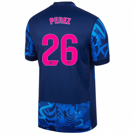 Kandiny Enfant Maillot Xenia Perez #26 Bleu Royal Troisieme 2024/25 T-Shirt