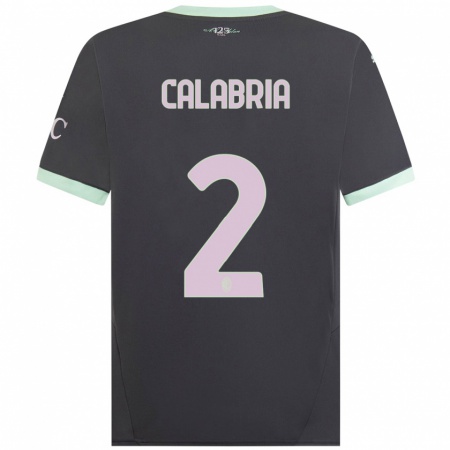 Kandiny Enfant Maillot Davide Calabria #2 Gris Troisieme 2024/25 T-Shirt