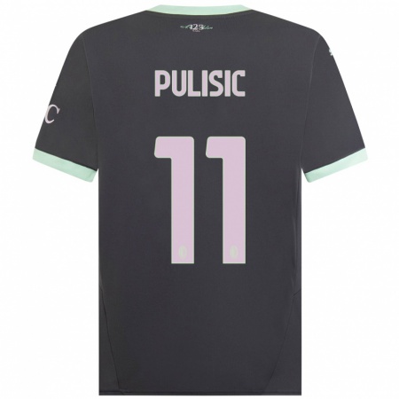 Kandiny Enfant Maillot Christian Pulisic #11 Gris Troisieme 2024/25 T-Shirt