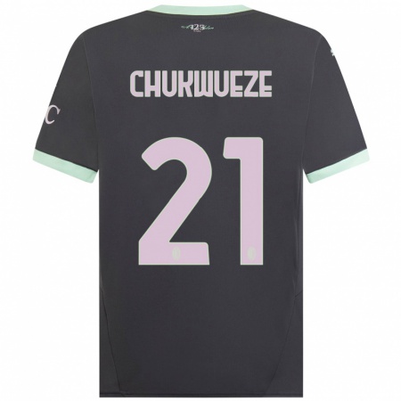 Kandiny Enfant Maillot Samuel Chukwueze #21 Gris Troisieme 2024/25 T-Shirt