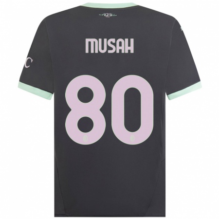 Kandiny Enfant Maillot Yunus Musah #80 Gris Troisieme 2024/25 T-Shirt