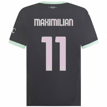 Kandiny Enfant Maillot Maximilian Ibrahimović #11 Gris Troisieme 2024/25 T-Shirt