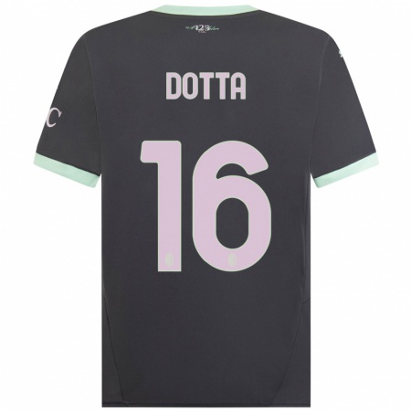 Kandiny Enfant Maillot Cristiano Dotta #16 Gris Troisieme 2024/25 T-Shirt