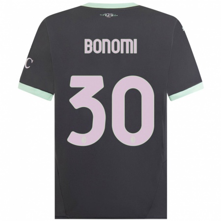 Kandiny Enfant Maillot Alessandro Bonomi #30 Gris Troisieme 2024/25 T-Shirt