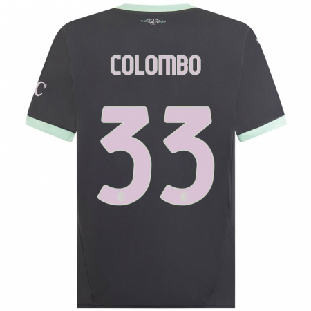 Kandiny Enfant Maillot Federico Colombo #33 Gris Troisieme 2024/25 T-Shirt