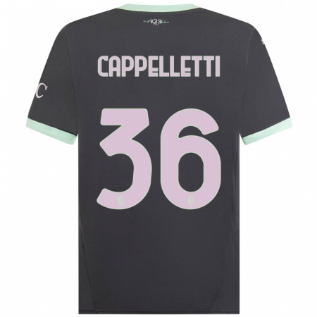 Kandiny Enfant Maillot Mattia Cappelletti #36 Gris Troisieme 2024/25 T-Shirt