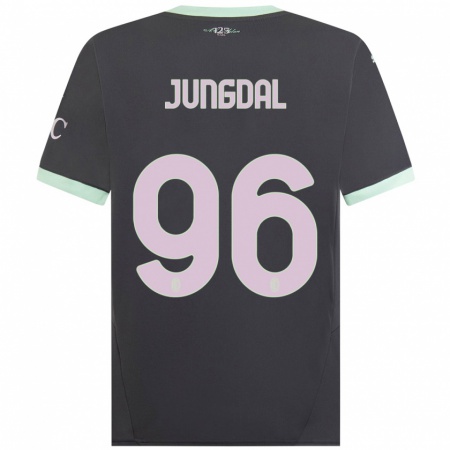 Kandiny Enfant Maillot Andreas Jungdal #96 Gris Troisieme 2024/25 T-Shirt