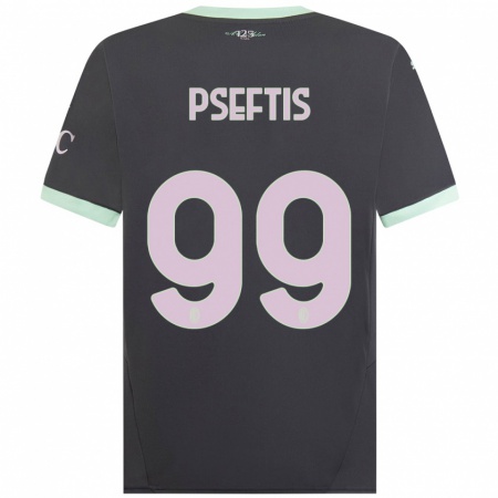 Kandiny Enfant Maillot Fotios Pseftis #99 Gris Troisieme 2024/25 T-Shirt