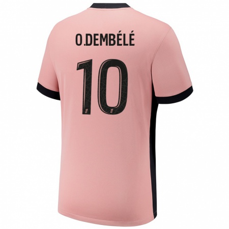 Kandiny Enfant Maillot Ousmane Dembélé #10 Rouille Rose Troisieme 2024/25 T-Shirt