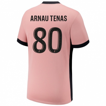 Kandiny Enfant Maillot Arnau Tenas #80 Rouille Rose Troisieme 2024/25 T-Shirt