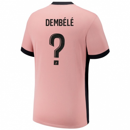 Kandiny Enfant Maillot Omar Dembélé #0 Rouille Rose Troisieme 2024/25 T-Shirt