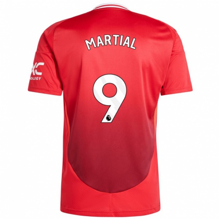 Kandiny Homme Maillot Anthony Martial #9 Rouge Vif Tenues Domicile 2024/25 T-Shirt