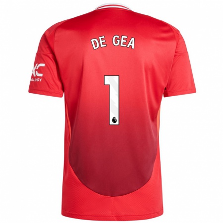 Kandiny Homme Maillot David De Gea #1 Rouge Vif Tenues Domicile 2024/25 T-Shirt