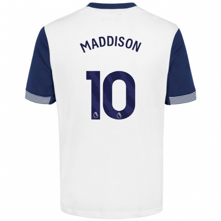 Kandiny Homme Maillot James Maddison #10 Blanc Bleu Tenues Domicile 2024/25 T-Shirt