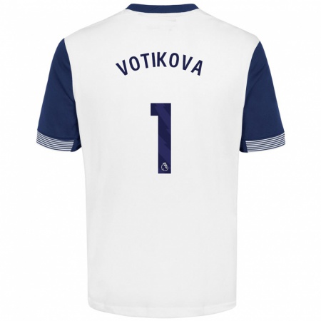 Kandiny Homme Maillot Barbora Votíková #1 Blanc Bleu Tenues Domicile 2024/25 T-Shirt