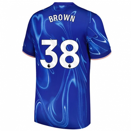 Kandiny Homme Maillot Cerys Brown #38 Bleu Blanc Tenues Domicile 2024/25 T-Shirt