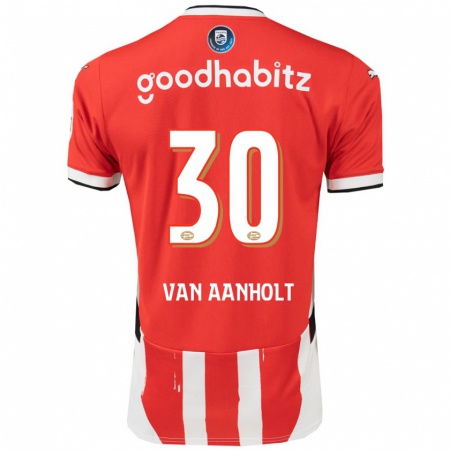 Kandiny Homme Maillot Patrick Van Aanholt #30 Rouge Blanc Tenues Domicile 2024/25 T-Shirt