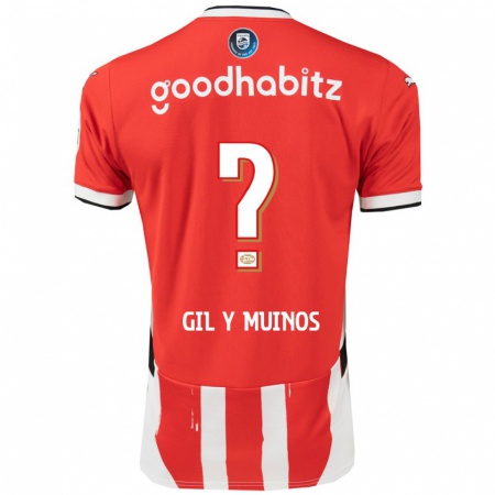 Kandiny Homme Maillot Yaël Gil Y Muiños #0 Rouge Blanc Tenues Domicile 2024/25 T-Shirt