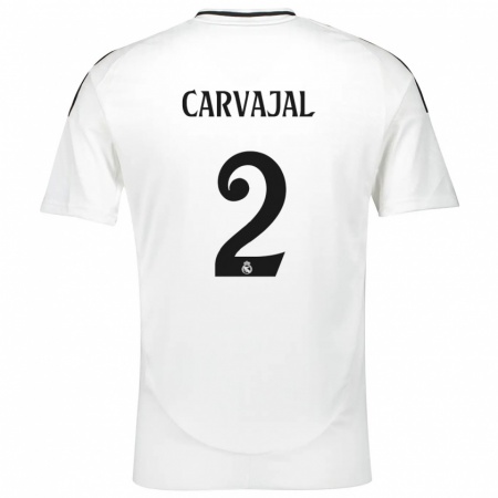 Kandiny Homme Maillot Daniel Carvajal #2 Blanc Tenues Domicile 2024/25 T-Shirt