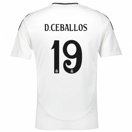 Kandiny Homme Maillot Dani Ceballos #19 Blanc Tenues Domicile 2024/25 T-Shirt