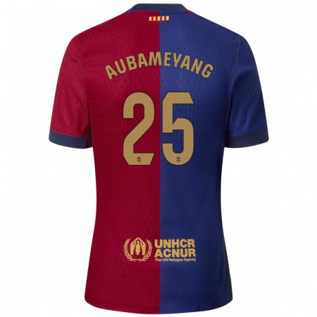 Kandiny Homme Maillot Pierre Emerick Aubameyang #25 Bleu Rouge Tenues Domicile 2024/25 T-Shirt