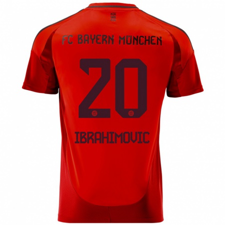 Kandiny Homme Maillot Arijon Ibrahimovic #20 Rouge Tenues Domicile 2024/25 T-Shirt