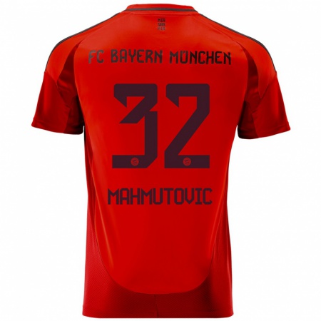 Kandiny Homme Maillot Ena Mahmutovic #32 Rouge Tenues Domicile 2024/25 T-Shirt