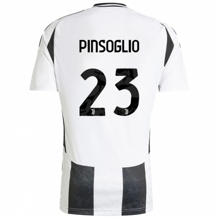 Kandiny Homme Maillot Carlo Pinsoglio #23 Blanc Noir Tenues Domicile 2024/25 T-Shirt