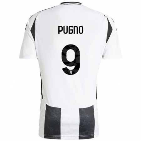 Kandiny Homme Maillot Diego Pugno #9 Blanc Noir Tenues Domicile 2024/25 T-Shirt