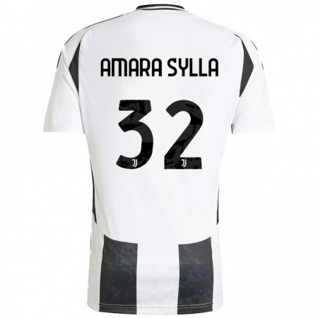 Kandiny Homme Maillot Idris Amara Sylla #32 Blanc Noir Tenues Domicile 2024/25 T-Shirt