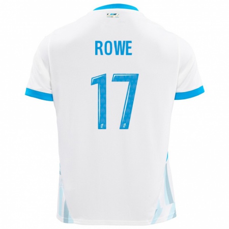 Kandiny Homme Maillot Jonathan Rowe #17 Blanc Bleu Ciel Tenues Domicile 2024/25 T-Shirt