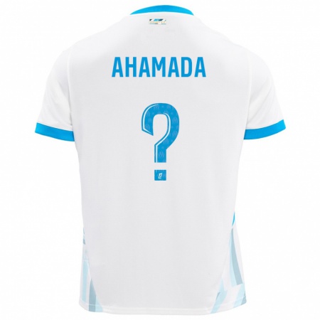 Kandiny Homme Maillot Soiyir Ahamada #0 Blanc Bleu Ciel Tenues Domicile 2024/25 T-Shirt