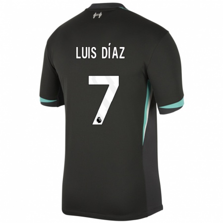 Kandiny Homme Maillot Luis Díaz #7 Noir Anthracite Blanc Tenues Extérieur 2024/25 T-Shirt