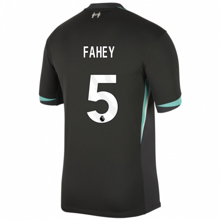 Kandiny Homme Maillot Niamh Fahey #5 Noir Anthracite Blanc Tenues Extérieur 2024/25 T-Shirt