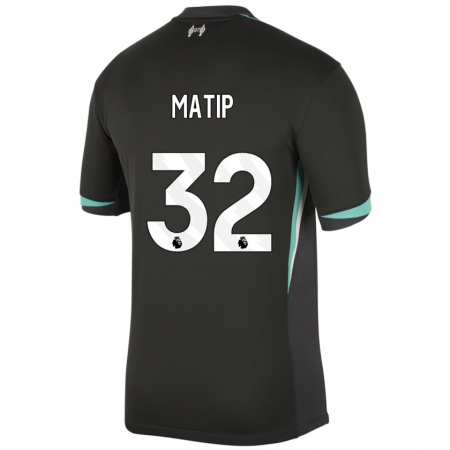 Kandiny Homme Maillot Joel Matip #32 Noir Anthracite Blanc Tenues Extérieur 2024/25 T-Shirt